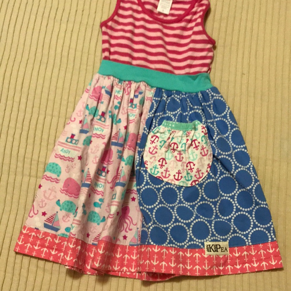 KPea short-sleeve “ships ahoy” dress size 5t